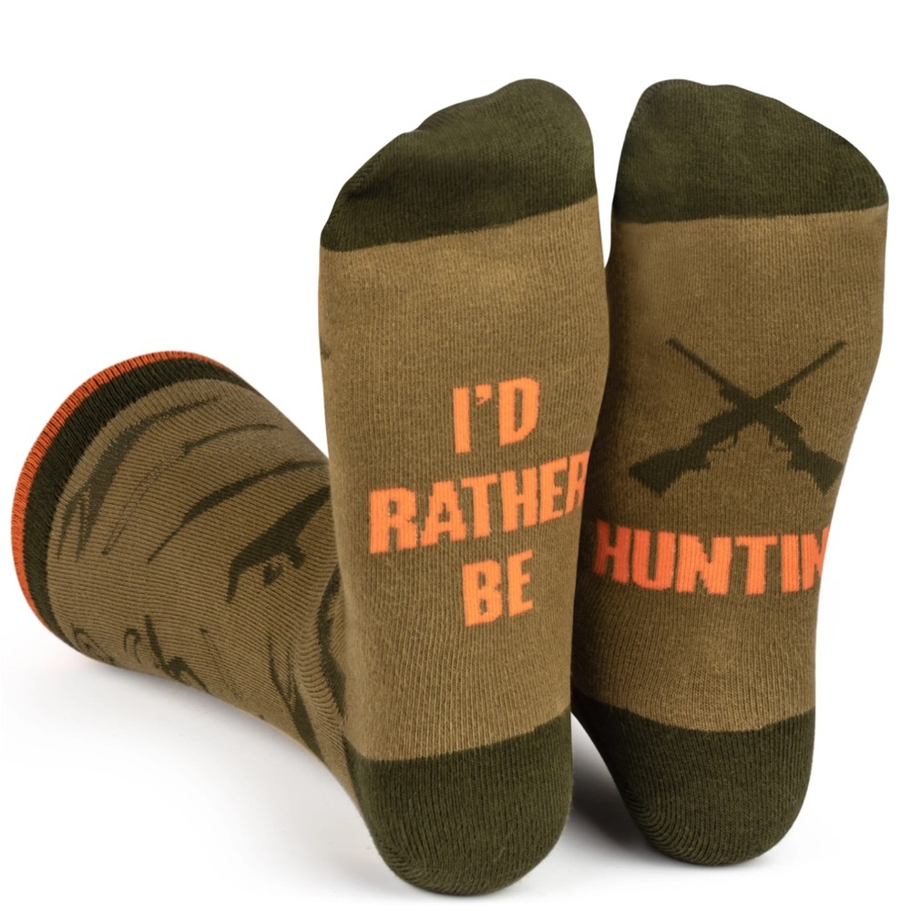 Men's Hunting Socks - Green and Orange - Socks That Speak From The Sole
